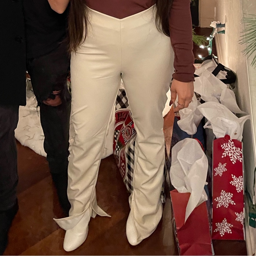 HM leather Flare pants